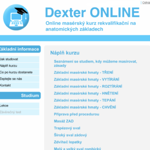 Online masérský kurz Dexter - náplň kurzu